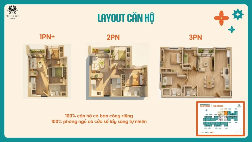 layout căn hộ the ori space