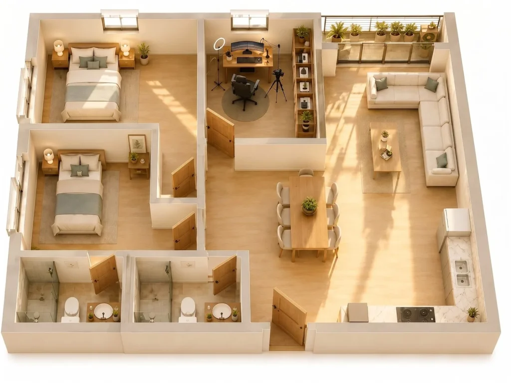 layout căn hộ 3pn